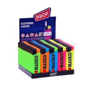 DISPAU Presenta Pack de 10 Mecheros Electronicos con Relieve 3D Soft Touch Tacto Goma Diseño Souvenirs Madrid Colección, Mechero Soft Touch All Black & Multicolor. - Image 5