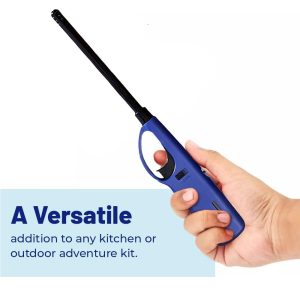 DISPAU 6 mecheros cocina + 2 botellas de gas, Encendedores de gas para cocina, mecheros recargables, Metal o Plástico de, Rústico, Rojo, Azul, Blanco - Image 4