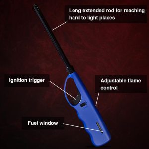 DISPAU 6 mecheros cocina + 2 botellas de gas, Encendedores de gas para cocina, mecheros recargables, Metal o Plástico de, Rústico, Rojo, Azul, Blanco - Image 5