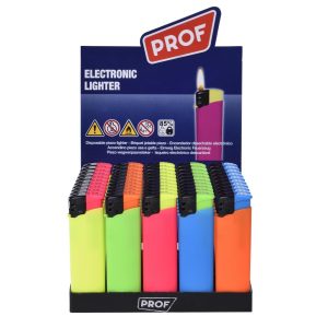 DISPAU 50 encendedores Electrónicos Prof Touch Rubber Tacto Goma 5 Colores Variados Fluorescentes con Llama Ajustable. - Image 3