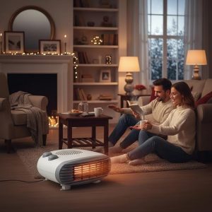 DISPAU Calefactor Eléctrico de aire caliente plano y horizontal | 2000W | Termoventilador Estufas Baño | Temperatura regulable | Protección Contra el Sobrecalentamiento | - Image 3