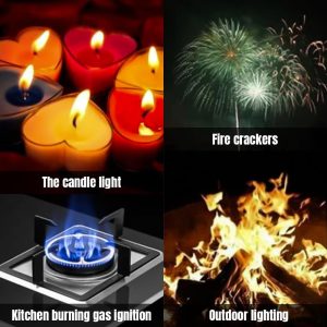 DISPAU 6 mecheros cocina + 2 botellas de gas, Encendedores de gas para cocina, mecheros recargables, Metal o Plástico de, Rústico, Rojo, Azul, Blanco - Image 9