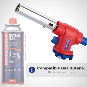 DISPAU presenta Soplete SM de cocina de gas, 1300°, lámpara de soldadura, antorcha multifunción, encendido rápido y seguro para cartucho de gas butano, ideal, pandeo (CABEZAL SOPLETE SM) - Image 5