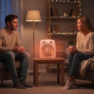 Calefactor Eléctrico de aire caliente Vertical Ancho | 2000W | Termoventilador | Calefactor Estufas Baño | Temperatura regulable | Protección Contra el Sobrecalentamiento | - Image 3