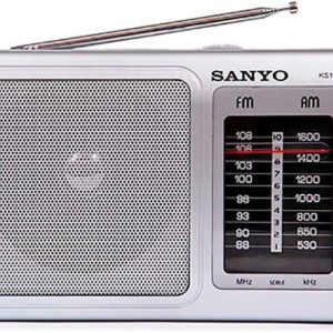 SANYO KS109P Radio Analógica Sobremesa Am/FM Red y Pilas. Color Plata - Image 3